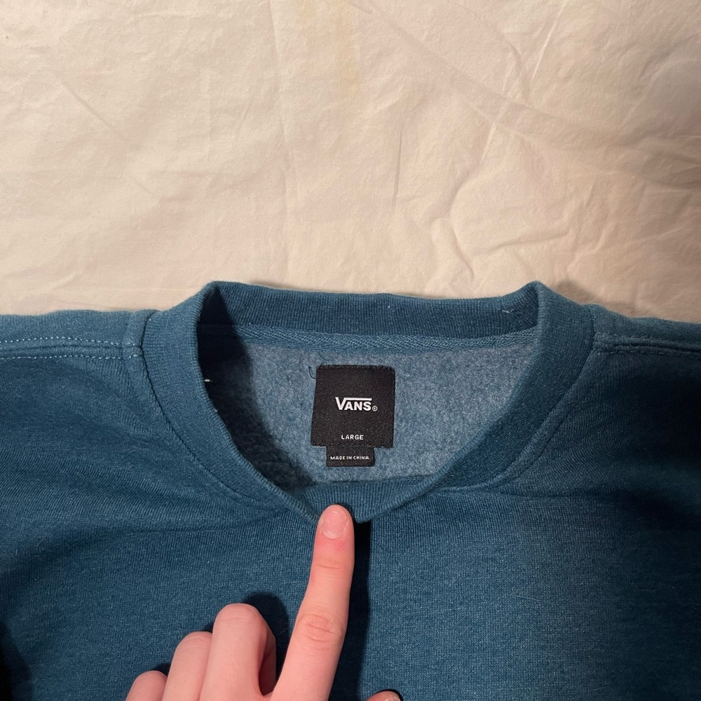 Vans Men’s Crew Logo Sweatshirt - Turqouise - Picture 3 of 4